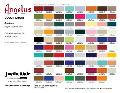 angelus paint colour chart.